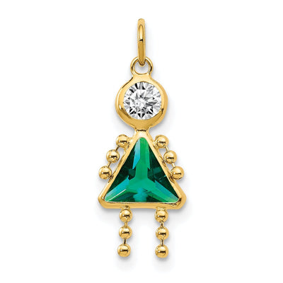 14k Yellow Gold May Girl Gemstone Charm at $ 55.57 only from Jewelryshopping.com
