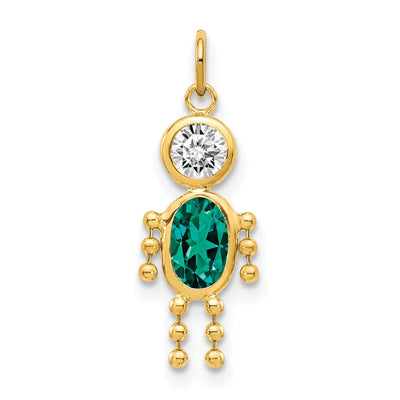 14k Yellow Gold May Boy Gemstone Charm at $ 48.5 only from Jewelryshopping.com