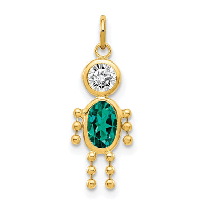 14k Yellow Gold May Boy Gemstone Charm at $ 48.5 only from Jewelryshopping.com