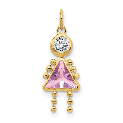 14k Yellow Gold June Girl Gemstone Charm at $ 55.57 only from Jewelryshopping.com