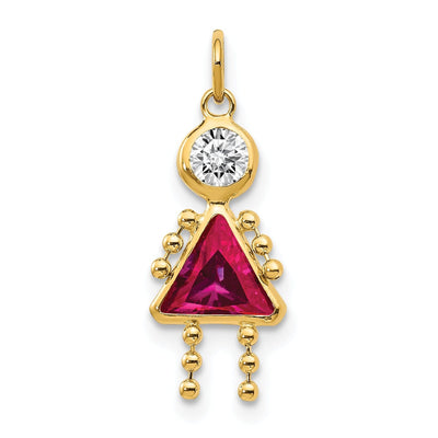 14k Yellow Gold July Girl Gemstone Charm at $ 55.57 only from Jewelryshopping.com