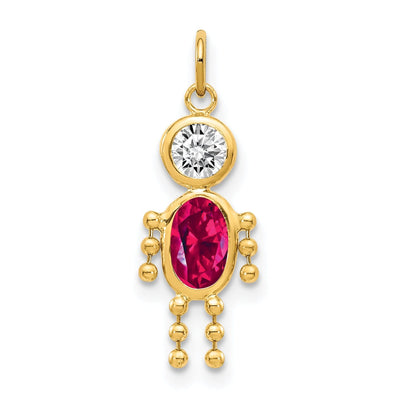 14k Yellow Gold July Boy Gemstone Charm at $ 48.5 only from Jewelryshopping.com