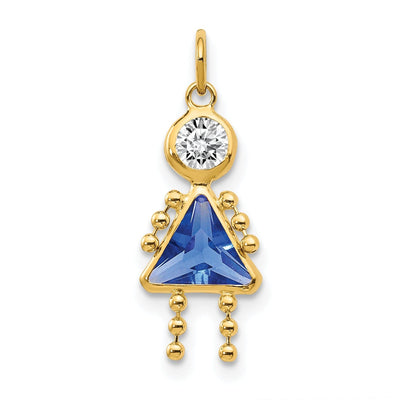 14k Yellow Gold September Girl Gemstone Charm at $ 55.57 only from Jewelryshopping.com