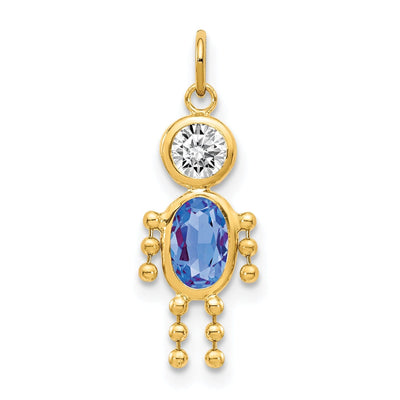 14k Yellow Gold September Boy Gemstone Charm at $ 48.5 only from Jewelryshopping.com