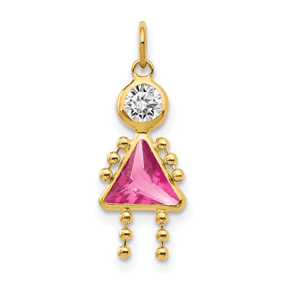 14k Yellow Gold October Girl Gemstone Charm at $ 55.57 only from Jewelryshopping.com
