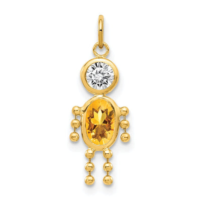14k Yellow Gold November Boy Gemstone Charm at $ 48.5 only from Jewelryshopping.com