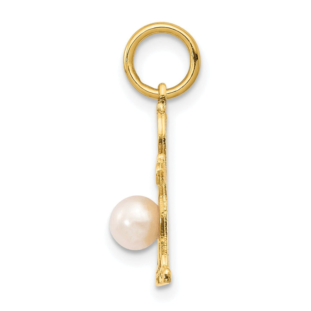 14k Yellow Gold Boy Oval Cultured Pearl