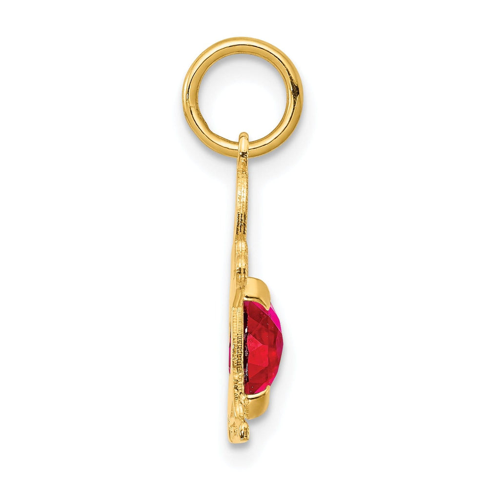 14k Yellow Gold Boy Oval Genuine Ruby