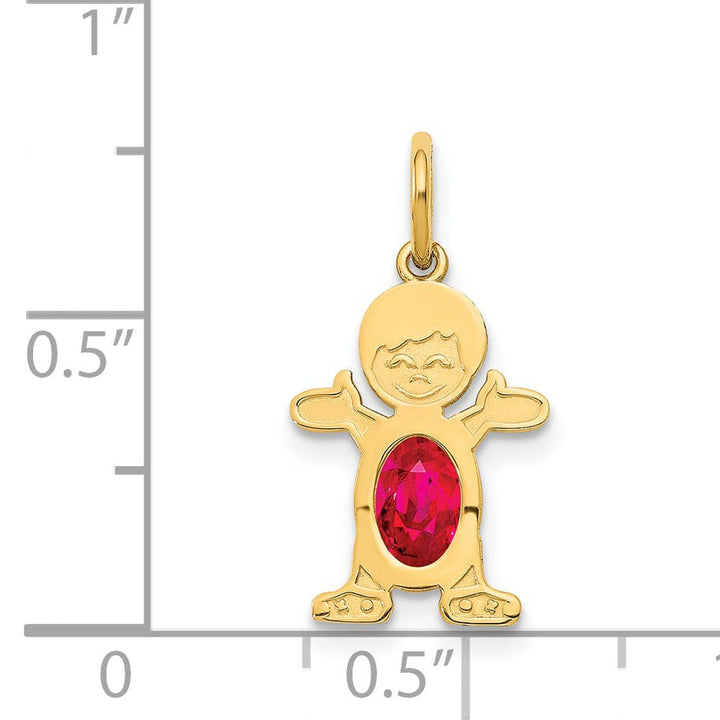 14k Yellow Gold Boy Oval Genuine Ruby