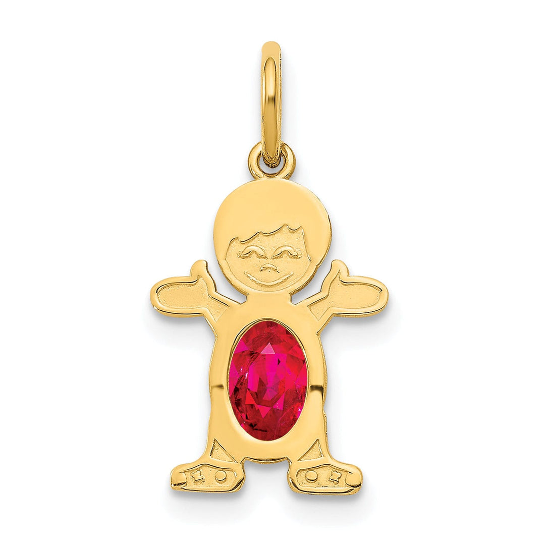 14k Yellow Gold Boy Oval Genuine Ruby