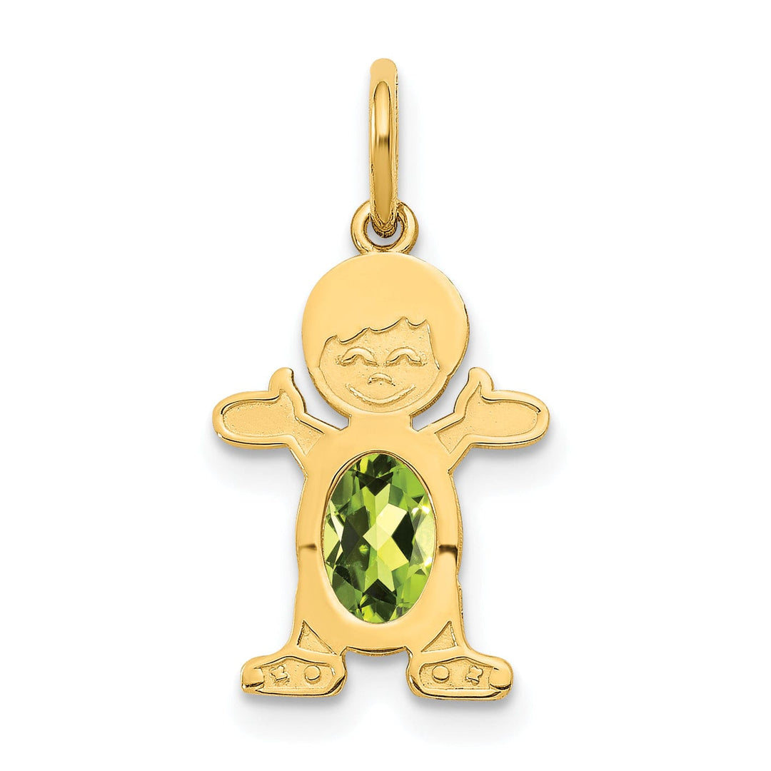 14k Yellow Gold Boy Oval Genuine Peridot