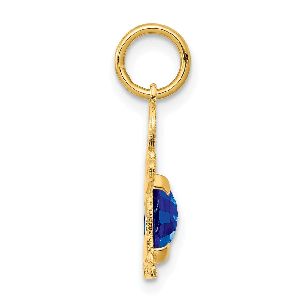 14k Yellow Gold Boy Oval Genuine Sapphire