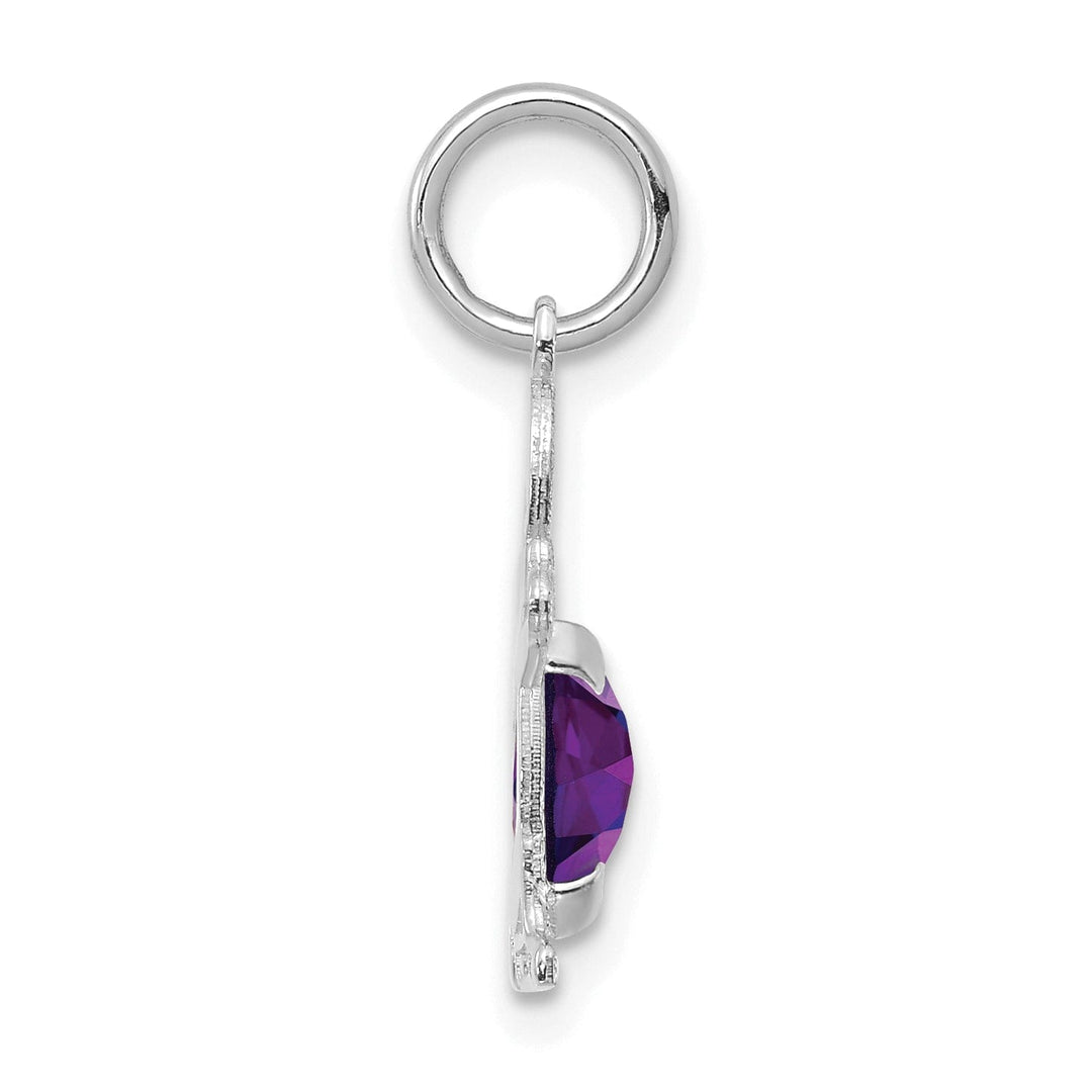 14k White Gold Boy Oval Genuine Amethyst