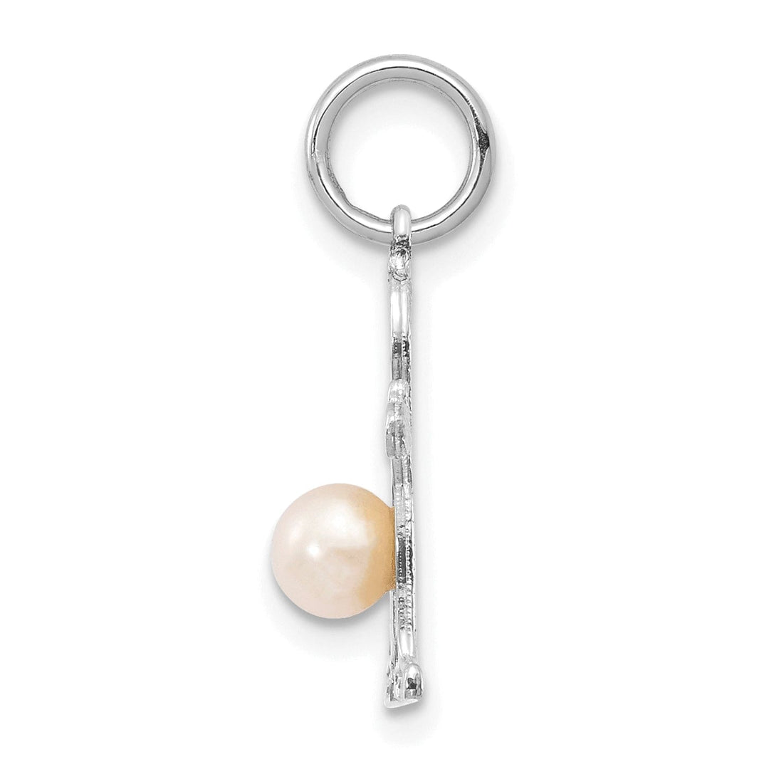 14k White Gold Boy Oval Cultured Pearl