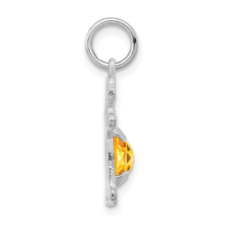 14k White Gold Girl Oval Genuine Citrine