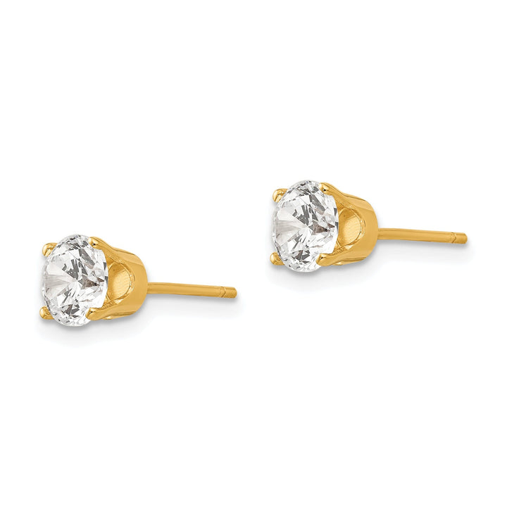 14k Yellow Gold Cubic Zirconia Stud Earrings