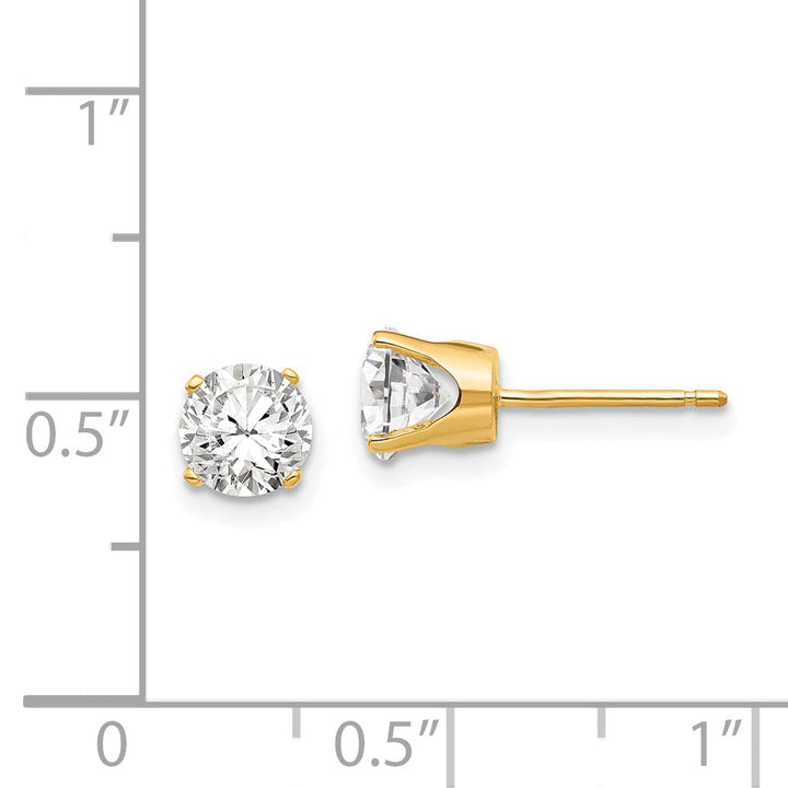 14k Yellow Gold Cubic Zirconia Stud Earrings