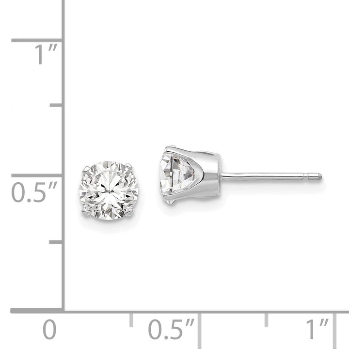 14k White Gold Cubic Zirconia Stud Earrings