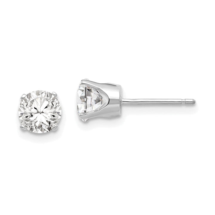 14k White Gold Cubic Zirconia Stud Earrings