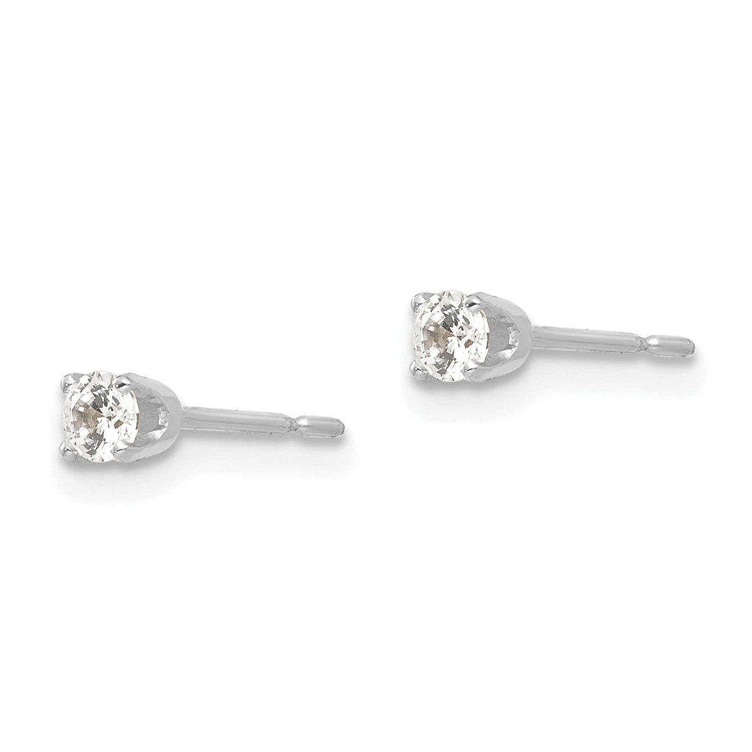 14k White Gold Cubic Zirconia Stud Earrings