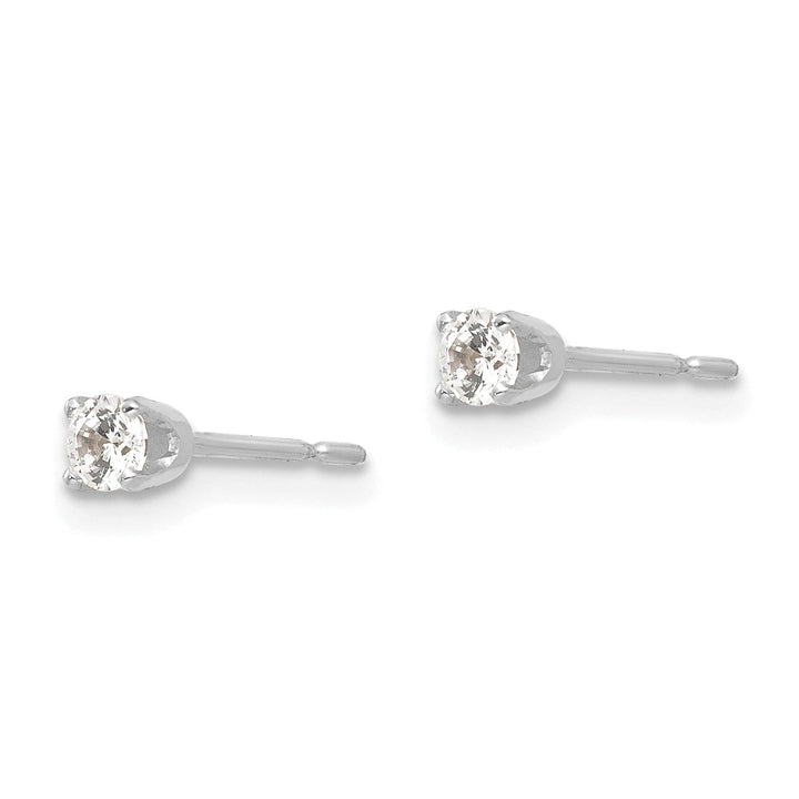 14k White Gold Cubic Zirconia Stud Earrings