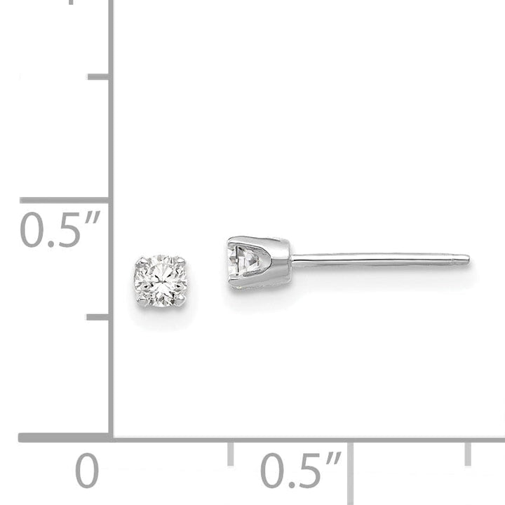 14k White Gold Cubic Zirconia Stud Earrings