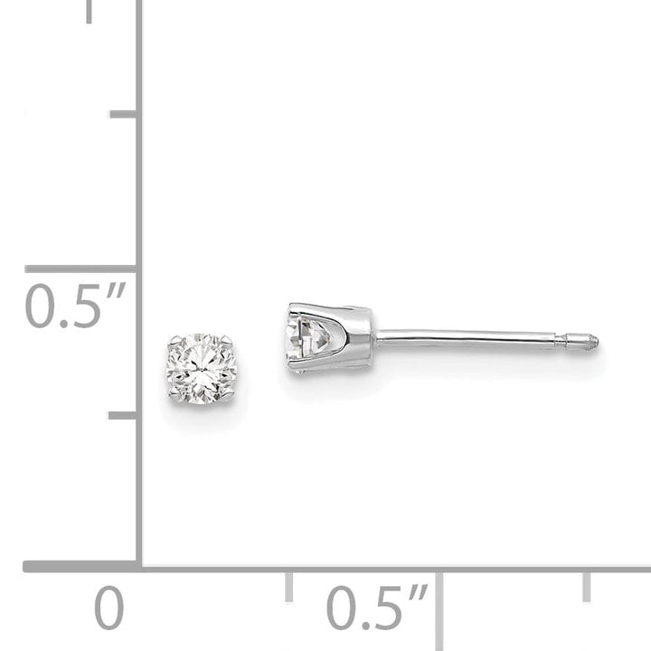 14k White Gold Cubic Zirconia Stud Earrings