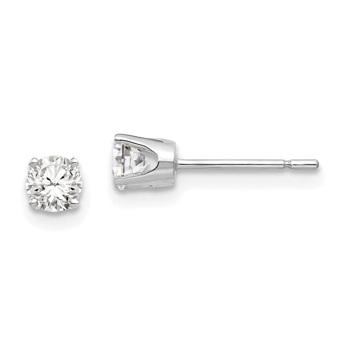 14k White Gold Cubic Zirconia Stud Earrings