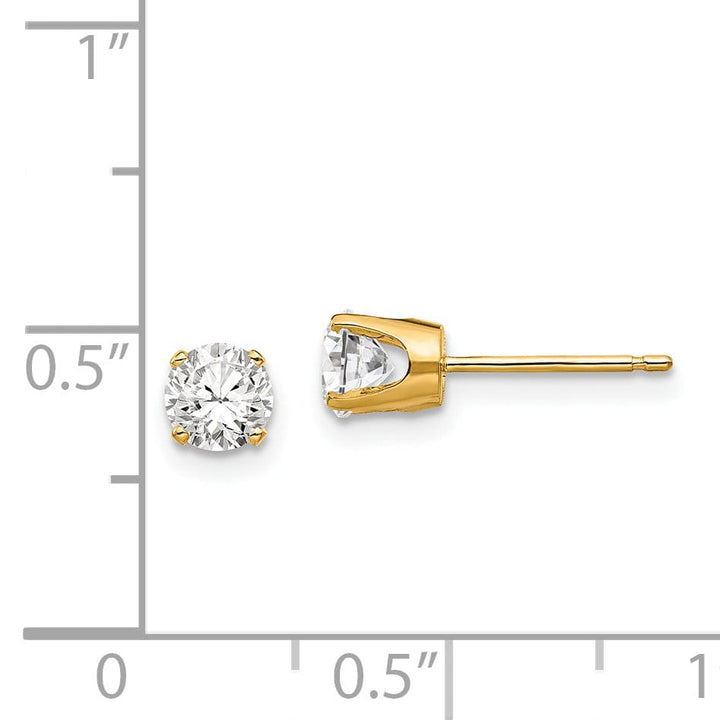 14k Yellow Gold Cubic Zirconia Stud Earrings