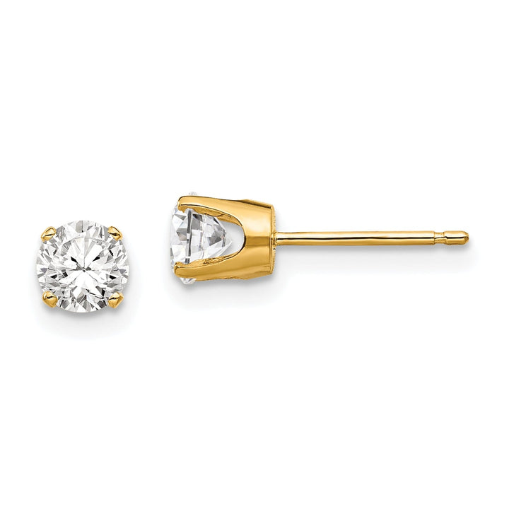 14k Yellow Gold Cubic Zirconia Stud Earrings