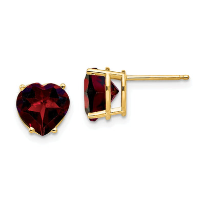 14k Yellow Gold Heart Garnet Earring at $ 272.9 only from Jewelryshopping.com