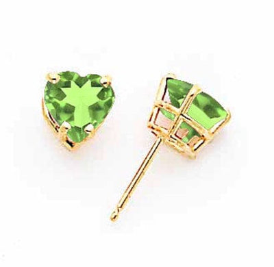 14k Yellow Gold Heart Peridot Earring at $ 282.98 only from Jewelryshopping.com