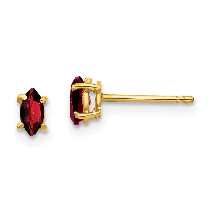 14k Yellow Gold Marquise Garnet Earring