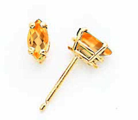 14k Yellow Gold Marquise Citrine Earring