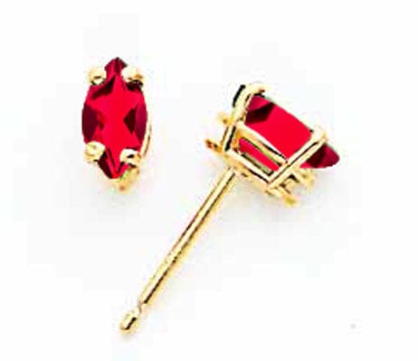 14k Yellow Gold Marquise Ruby Earring