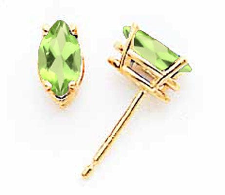 14k Yellow Gold Marquise Peridot Earring