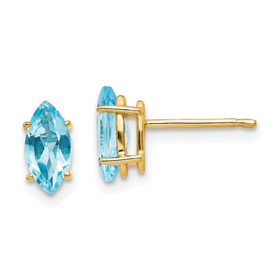 14k Yellow Gold Blue Topaz Marquise Earring at $ 115.26 only from Jewelryshopping.com