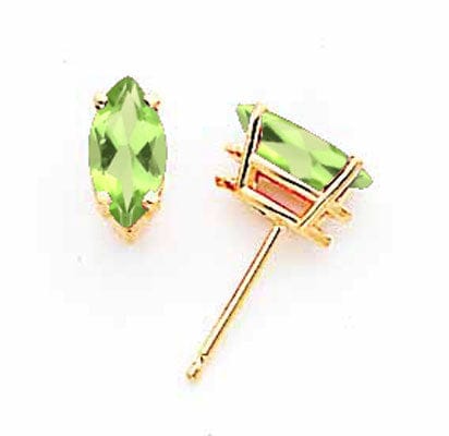 14k Yellow Gold Marquise Peridot Earring