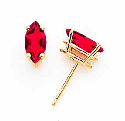 14k Yellow Gold Marquise Ruby Earring