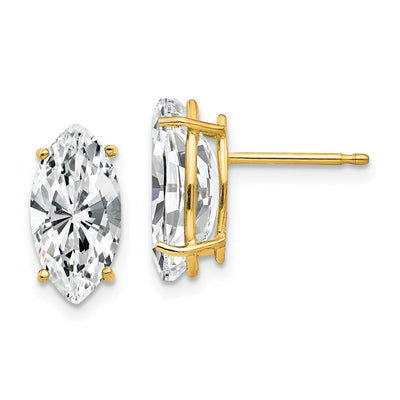14k Yellow Gold Marquise Cubic Zirconia Earring