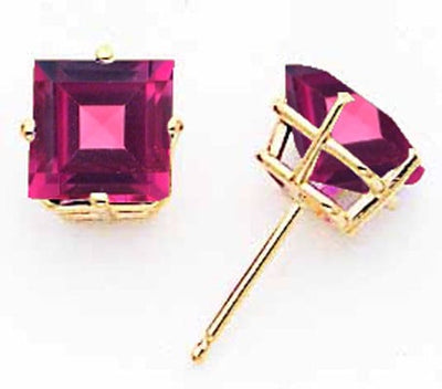 14k Yellow Gold 7MM Princess Cut Rhodalite Garnet at $ 393.52 only from Jewelryshopping.com