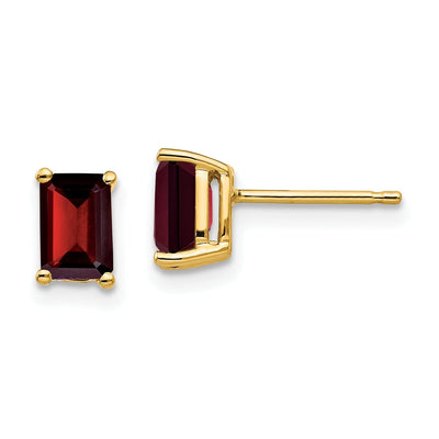 14k Yellow Gold Emerald Cut Garnet Earring at $ 134.95 only from Jewelryshopping.com