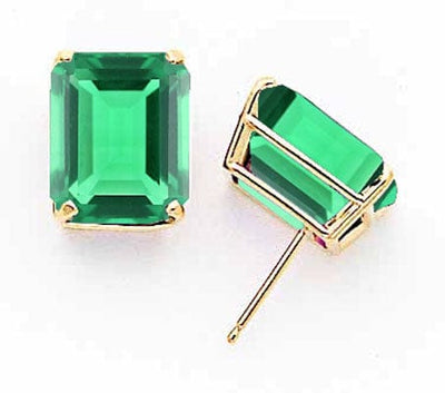 14k Yellow Gold Emerald Cut Mount St. Helens Earri at $ 379.61 only from Jewelryshopping.com