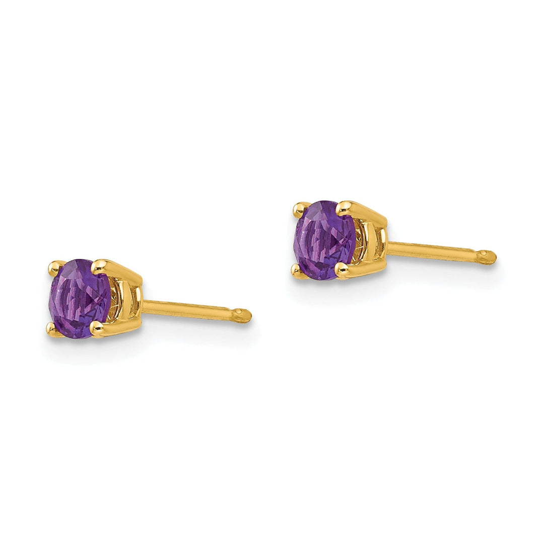 14k Yellow Gold Amethyst Earring