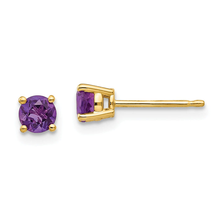 14k Yellow Gold Amethyst Earring