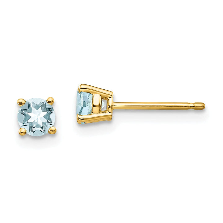 14k Yellow Gold Aquamarine Earrings