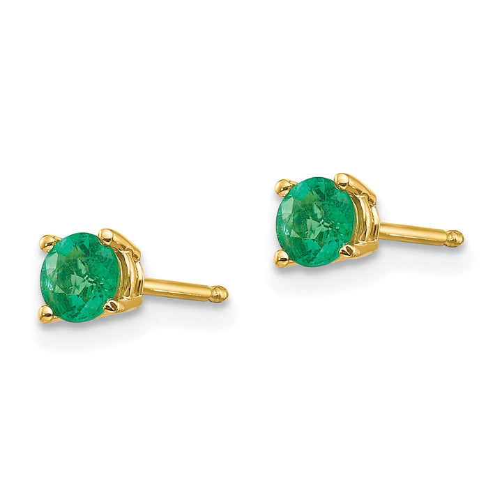 14k Yellow Gold Emerald Earrings