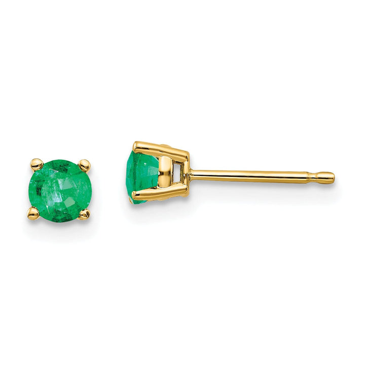 14k Yellow Gold Emerald Earrings