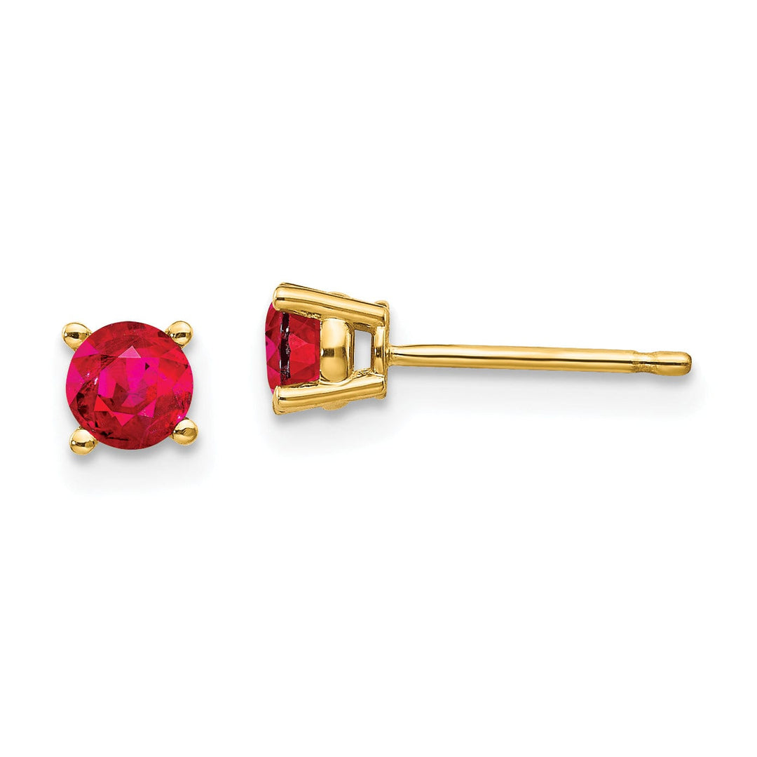 14k Yellow Gold Ruby Earrings