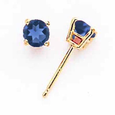 14k Yellow Gold Sapphire Earring